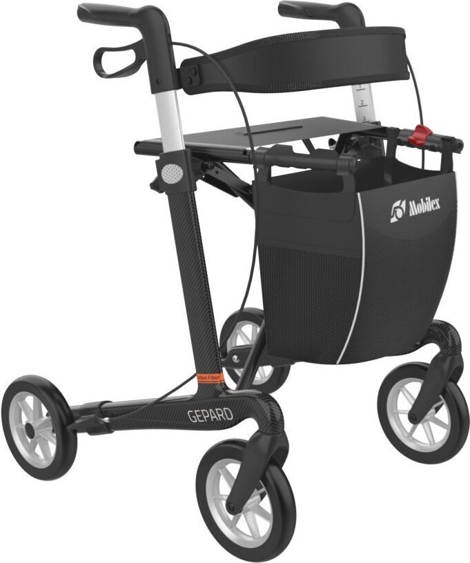 Rollaattori Gepard hiilikuituinen kokoontaitettava Musta