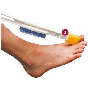 Varpaiden- ja jalanpesuharja pitkällä varrella