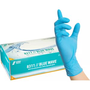 Nitras Medical BLUE WAVE Nitriilikertakäyttökäsineet, sininen, 100 kpl
