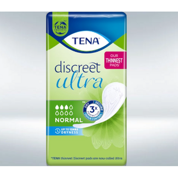 TENA Discreet Ultra Pad Normal - laatikko 128 kpl (8 pussia)