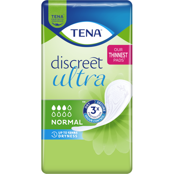 TENA Discreet Ultra Pad Normal - laatikko 128 kpl (8 pussia)